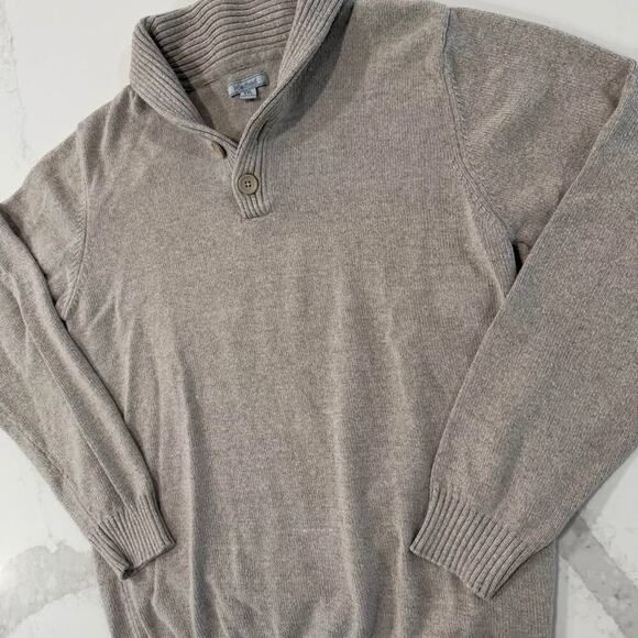 Method Pullover Tan Knit Long Sleeve Shawl Neck Sweater Mens XXL Casual Workwear - Picture 2 of 7